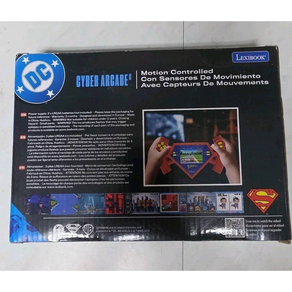 NEW LEXiBOOK DC Superman Cyber Arcade Console Compact and Portable